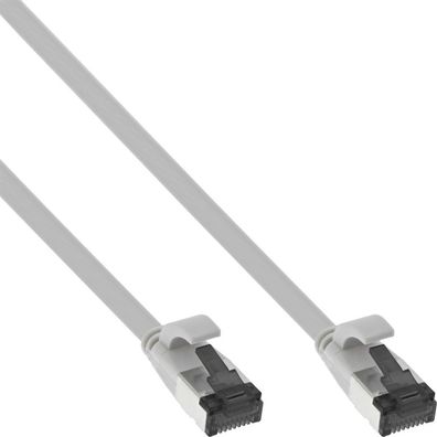 InLine® 75807 InLine® Patchkabel flach, U/FTP, Cat.8.1, TPE halogenfrei, grau, 7,5m