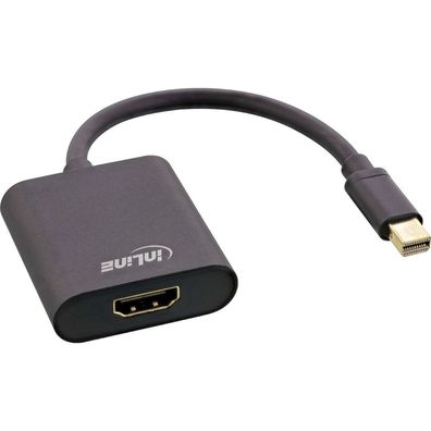 InLine® 17193S Mini DisplayPort HDMI Adapterkabel Aluminium mit Audio, 4K/60Hz,