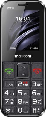 MAXCOM MM 730 schwarz Handy Farbdisplay 2G Bluetooth Taschenlampe SOS-Taste