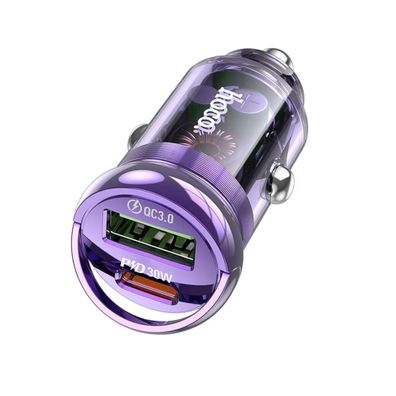 HOCO Autoladegerät Typ C PD30W + USB QC3.0 Z53A Schnelladegerät Lila