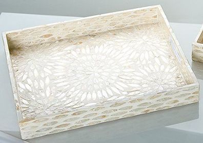 Gilde Mdf/Cap Tablett Perla Fiore 35 cm x 45 cm x 5 cm 41152