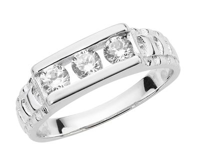 Schöner 925 Sterling Silber Mädchen - Ring mit Zirkonia