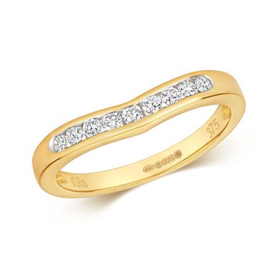 9 Karat (375) Gold Diamant Wünschelrute Ring Brillant-Schliff 0.25 Karat H - PK1