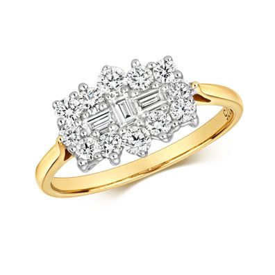 9 Karat (375) Gold Diamant Damenring Brillant-Schliff 0.75 Karat G - I1 I2