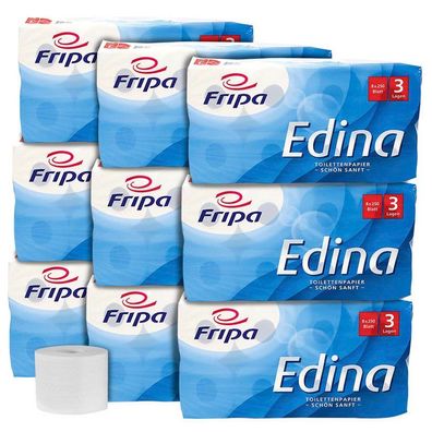 Fripa 1010810 Fripa Toilettenpapier Edina 3-lagig, 72 Rollen