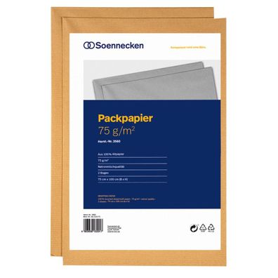 Soennecken Packpapier 3560 75x100cm 75g Recyclingpapier 2 Bg./Pack