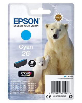 Epson C13T26124012 Epson Tintenpatrone cyan Claria Premium T 261 T 2612