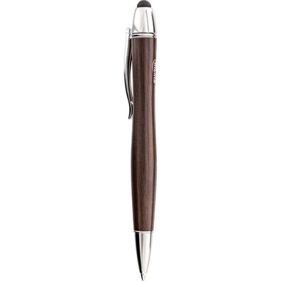 InLine® 55464 woodpen, Stylus-Stift für Touchscreens + Kugelschreiber, Walnuss/Metall