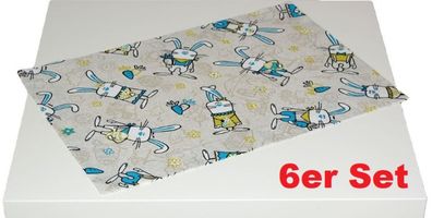 6x Platzdeckchen Ostern 35x50 Hossner Eastertime Türkis Tischläufer Deckchen Set