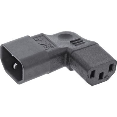 InLine® 16723E Netzadapter IEC 60320 C14 / C13, links/rechts gewinkelt, 3pol