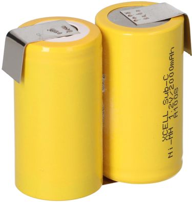 2er Reihe Akku Sub-C 2000 mAh 2,4V NiMh mit Lötfahne