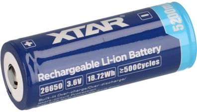 XTAR 26650 Li-Ion Akku 3,6V 5200mAh (protected) - 7A