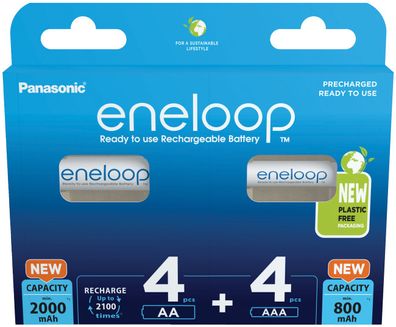 eneloop Kombipack BK-KJMCDE44E 4x AA + 4x AAA eneloop Zellen