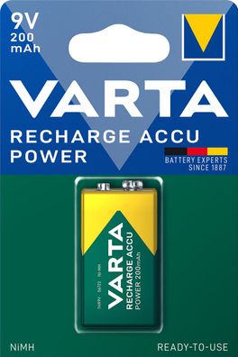 Varta Ready2Use 9V-Block Akku Ni-MH 8,4V / 200mAh 1er Blister