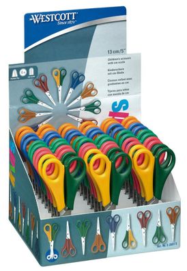 30x Westcott E-2151S Schere Kids farb. er Kunststoffgriff gerade 13cm/5