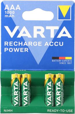 Varta Ready2Use AAA Micro Akku Ni-MH 1,2V 1000mAh 4er Blister