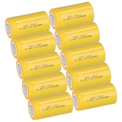 10x XCell Akku Sub-C 1,2V 2000mAh X2000SCR Hochstrom Schrumpfschlauch