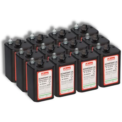 12x Nissen 4R25 Konstant 25 - 6V / 25-28Ah Luftsauerstoff - ohne Quecksilber und