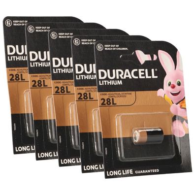 5x Duracell Photobatterie PX28 Lithium 6V 150mAh (5x 1er Blister)