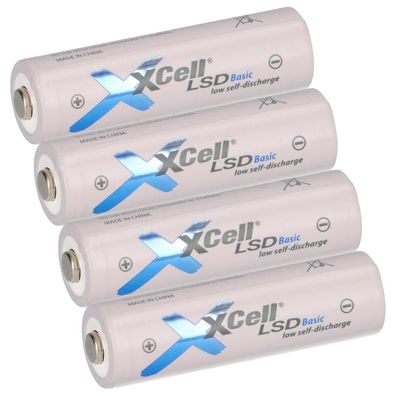 4x XCell Mignon AA Akku LSD Basic Ni-MH 1,2V 2100mAh