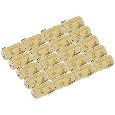 20x XCell Sub-C Hochleistungsakku mit Z- Lötfahne - 1,2V 2000 mAh Ni-CD