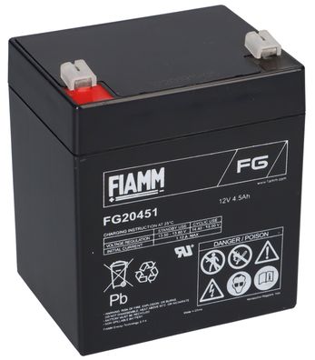 Fiamm Blei-Akku FG20451 Pb 12V / 4,5Ah Faston 4,8