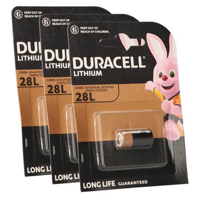 3x Duracell Photobatterie PX28 Lithium 6V 150mAh (3x 1er Blister)