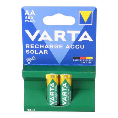 Varta Solar AA Mignon Akku Ni-MH 1,2V 800mAh 2er Blister