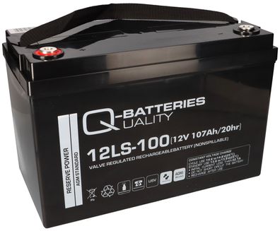 Q-Batteries 12LS-100 / 12V - 107Ah Blei Akku Standard-Typ AGM 10 Jahres Typ