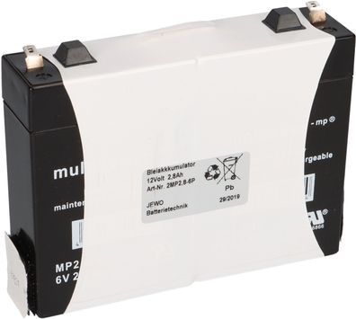 Multipower Blei-Akku MP2,8-12 2MP2,8-6P Pb 12V / 2,8Ah Faston 4,8