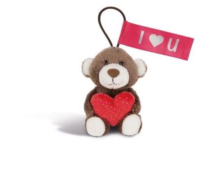 NICI Love 2020 Bär braun mit Loop "I love you" ca. 11cm Neuware