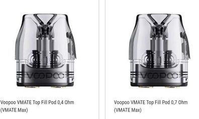 Voopoo VMATE V2-3ml Pod Tank Verdampfer mit einem (0,4 / 0,7) Ohm Coil - (2Stk/4Stk)