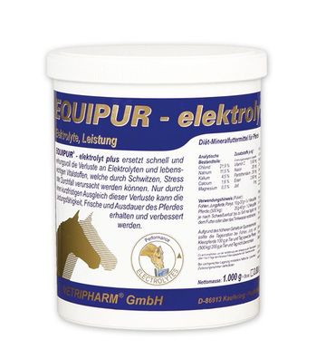 Vetripharm Equipur Elektrolyt PLUS 1000g Diät-Mineralfuttermittel für Pferde