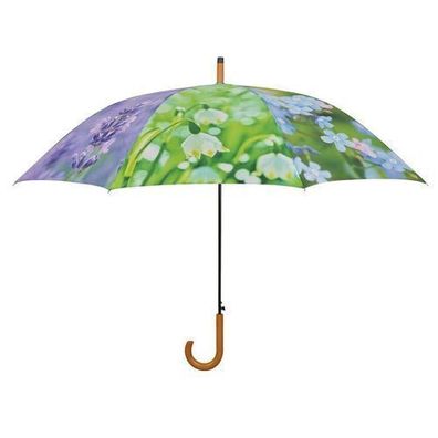 Regenschirm mit Vogeldruck 123,5cm Grün Blumen Regenschutz Dekoschirm Dekorative Deko