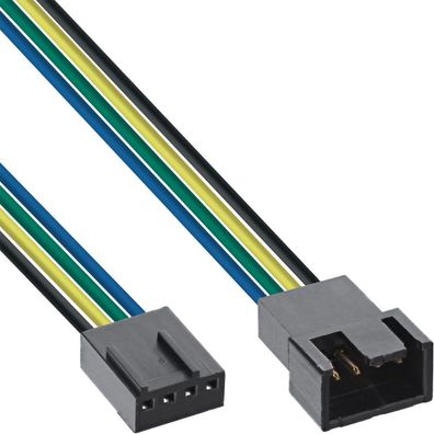 InLine® 33328A Lüfterkabel Verlängerung PWM, 4pol Molex Stecker / Buchse, 0,3m