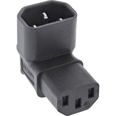 InLine® 16723F Netzadapter IEC 60320 C14 / C13, oben/unten gewinkelt, 3pol. Kaltge