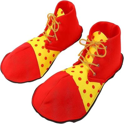 Clown Schuhe rot/gelb gepunktet Clownsschuhe Damen Herren Zirkus Manege