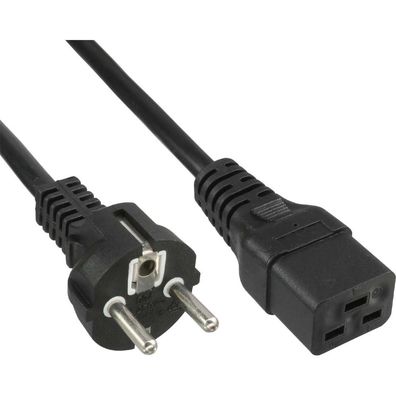 InLine® 16658E Netzkabel 16A, Schutzkontakt gerade auf Kaltgerätestecker IEC320/C1
