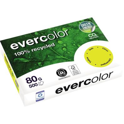 Clairefontaine Clairefontaine Recyclingpapier Evercolor gelb DIN A4 80 g/qm 500