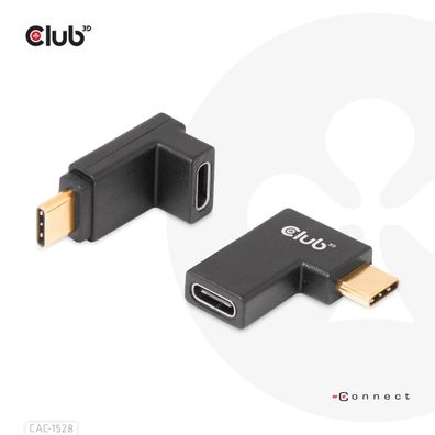 Club 3D CAC-1528 Club3D Adapter USB 3.2 Typ C <> USB 3.2 Typ C gewinkelt St/B retail