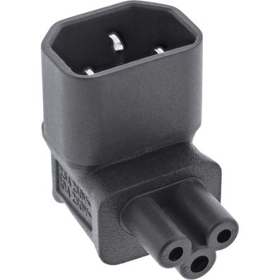 InLine® 16723G Netzadapter IEC 60320 C14 / C5, oben/unten gewinkelt, 3pol. Kaltger
