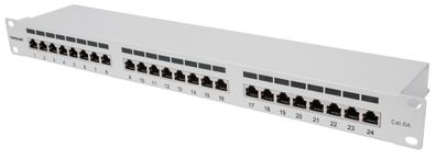 Intellinet 720854 Intellinet 24-Port Cat6a Patchpanel FTP 1HE grau