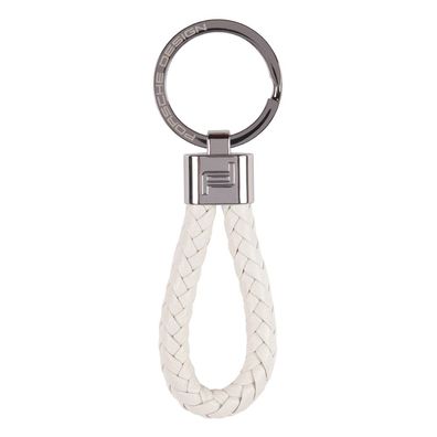 Porsche Design Keyring Leather Cord OKY08807, white, Herren