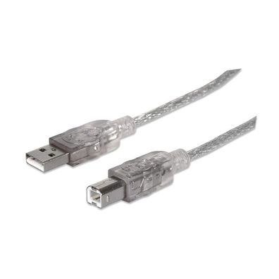 Manhattan 345408 Manhattan USB Kabel A -> B St/St 5.00m silber