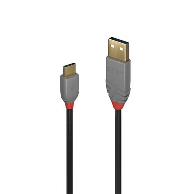 Lindy 36886 Lindy USB 2.0 Kabel Typ A/C Anthra Line M/M 1m