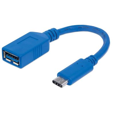 Manhattan 353540 Manhattan USB Kabel 3.1 C -> A St/Bu 0.15m blau