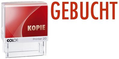 COLOP® 20N/LGT Stempel 20L "GEBUCHT" 38 x 14 mm selbstfärbend rot 1-zeilig Kunstst