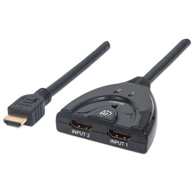 Manhattan 207416 Manhattan HDMI Adapter 2-Port integriertes Kabel