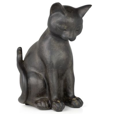 Moritz Figur Sitzende Schwarze Müde Katze 20 cm Höhe Kater Kantenhocker Dekofigur