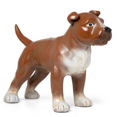 Moritz Hundefiguren Deko Dekofigur Hunde Figuren Terrier braun weiß 25 x 10 x 18 cm